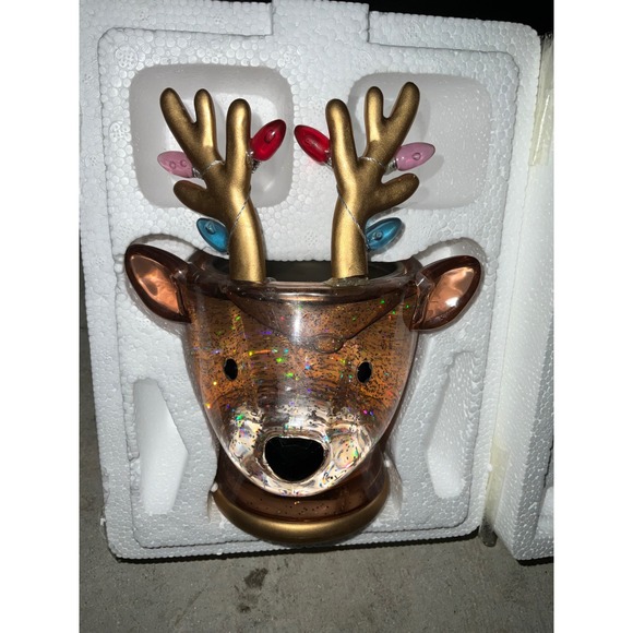 Bath & Body Works Other - Bath and Body Works Candle Holder Reindeer Water Globe Glitter Gold Antler
